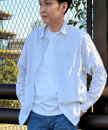 オリジナルリネンコットン　レギュラーカラーシャツ