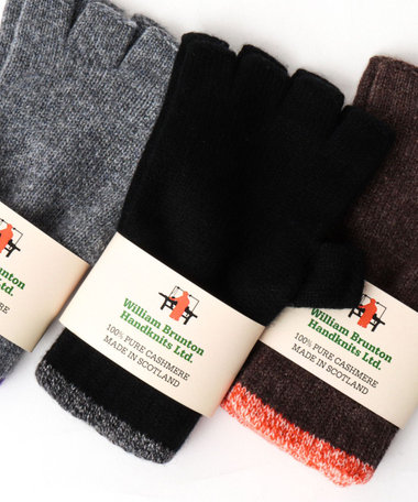 ［WEB限定 SPECIAL SALE！］【William Brunton/ウィリアム・ブラントン】別注カシミヤフィンガーレスグローブ