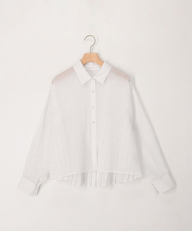 シアーリネンライク後ろプリーツシャツ