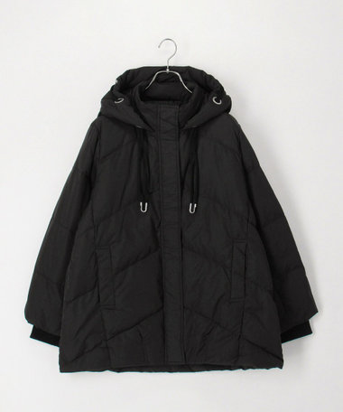 ハトメフードミドル丈ピュアダウン