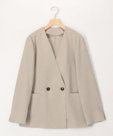 《セットアップ対応》【UVカット・接触冷感】ライトツイルノーカラージャケット