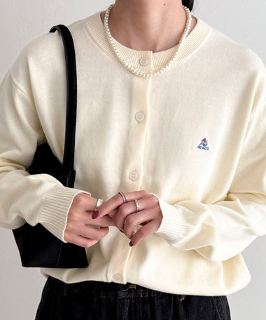 【GEVACO/ゲバコ】別注コットンラウンドネックカーデ