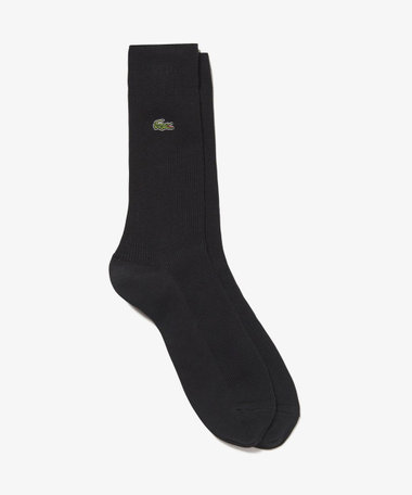 【LACOSTE/ラコステ】RIB CREW SOCKS クロックエンブレム1×1リブニットソックス