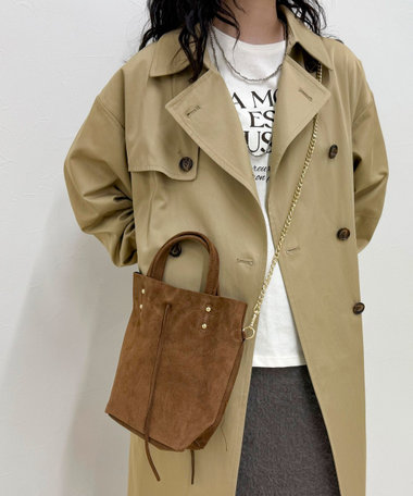 【AULENTTI/オーレンティ】スエードバケツトートチェーンショルダーバッグ