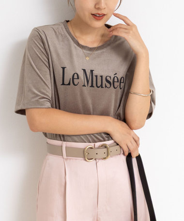 シアートリコットベロアプリントTシャツ