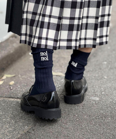 【松葉☆別注アイテム】【nolnol/ノルノル】ロゴリブソックス