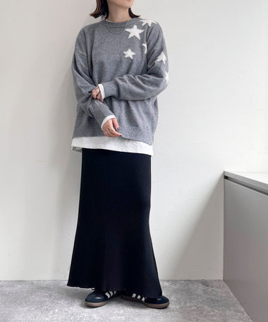 星ジャガードニットプルオーバー