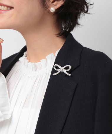 【NOLLEYS goods】リボンパールブローチ