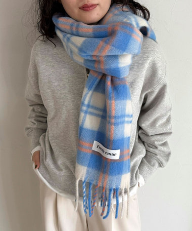 【秋冬の差し色に】ソフトタッチチェックマフラー 40