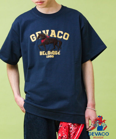 【GEVACO/ゲバコ】フロントプリント刺繍Tシャツ