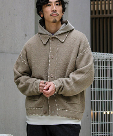 【ユニセックス対応】ハンドステッチニットジャケット