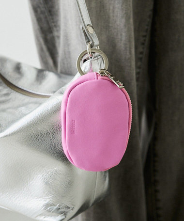 カラビナ付き ソフトレザー横長ポーチ(Z-218)