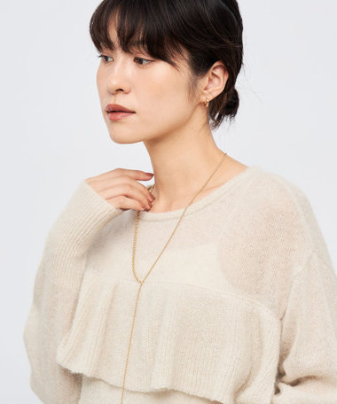 2WAYラメモヘヤラッフルプルオーバー