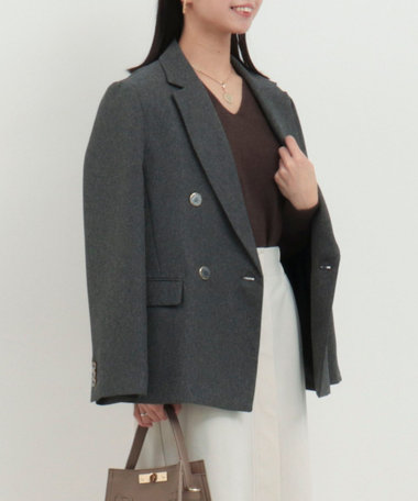 スーパーストレッチVネックプルオーバーニット　ムジ