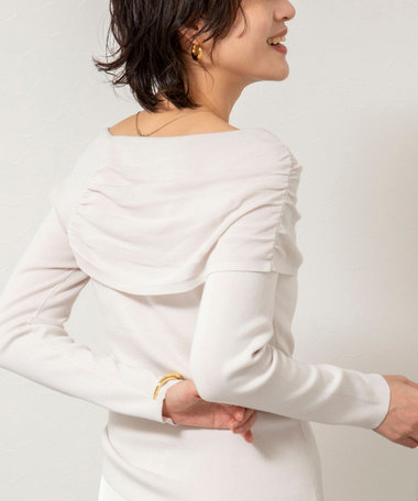 《手洗い可能》イレギュラーネックオフショルプルオーバー