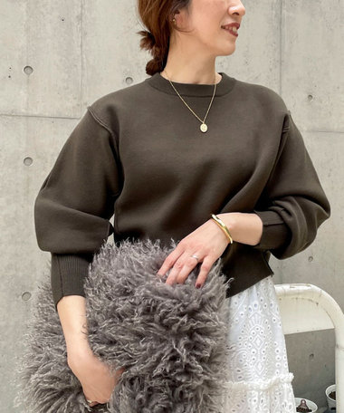 まめ⭐︎NOLLEYS ラクーンVネックプルオーバーニット/スタジオエム