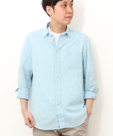 オリジナルリネンコットン　レギュラーカラーシャツ