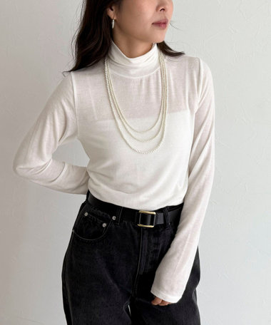 ウールブレンドシアータートルプルオーバー