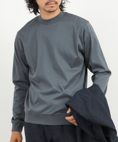 《ビジカジ対応》シルケットスムース クルーネック ドレスロンT 26AW