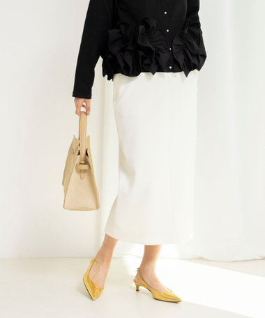 ウォッシャブルニットジョーゼットタイトスカート