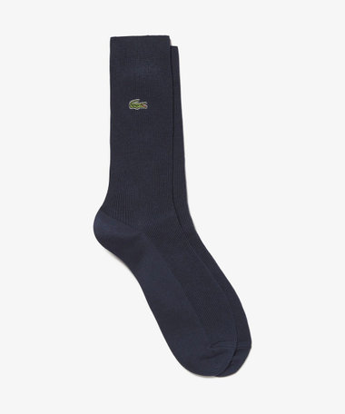 【LACOSTE/ラコステ】RIB CREW SOCKS クロックエンブレム1×1リブニットソックス