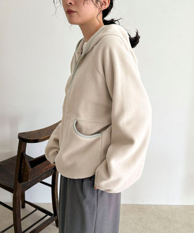 フード付きフリースアノラック