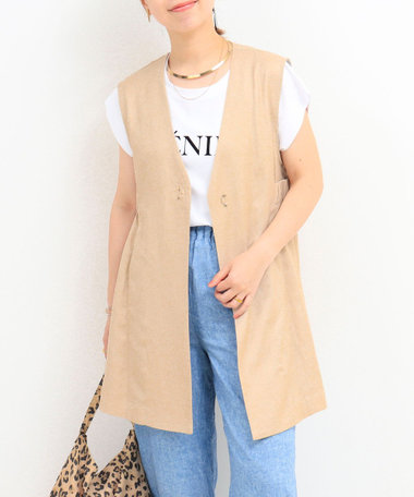 ［OUTLET限定 TIME SALE！］イージーケアリネンベスト