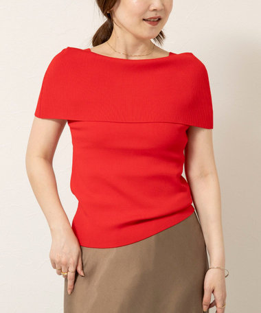 《手洗い可能》マルチファンクションマチ付きオフショルプルオーバー