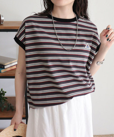 【GEVACO/ゲバコ】クルーネックフレンチスリーブTシャツ