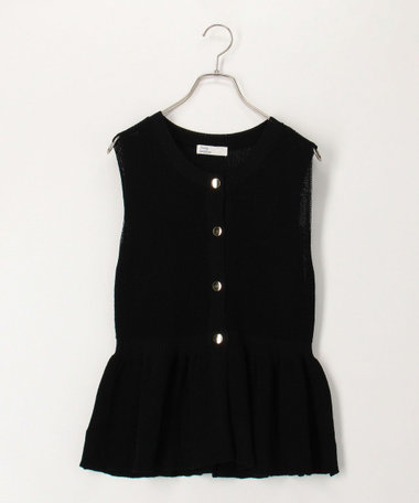 ペプラムニットジレ