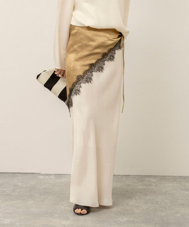 《セットアップ対応》【MAQWEL/マクウェル】ウォッシャブルサテンスカート