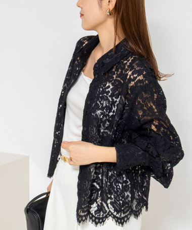 ウォッシャブルレースシャツ