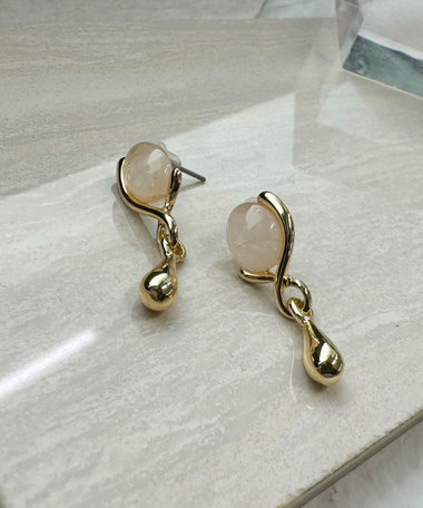 カラーストーンドロップスイングピアス