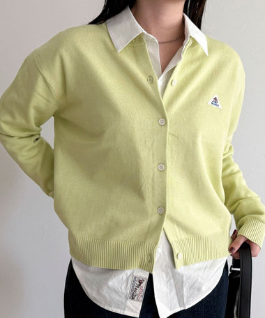 【GEVACO/ゲバコ】別注コットンラウンドネックカーデ