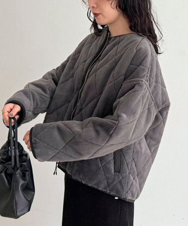 ファーキルトジップコート