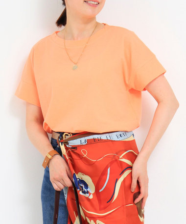 袖口ダブル麻調カットT