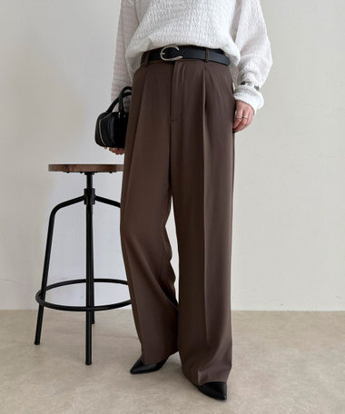 【オン・オフ対応/高身長サイズあり】とろみツイルタックスラックス