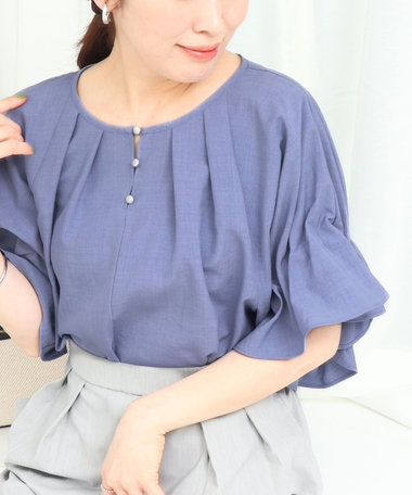 サップタンブラー2WAY袖ギャザーブラウス