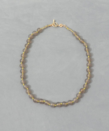 【grâce grace/グラスグラス】カラーヤーンノット天然石ネックレス