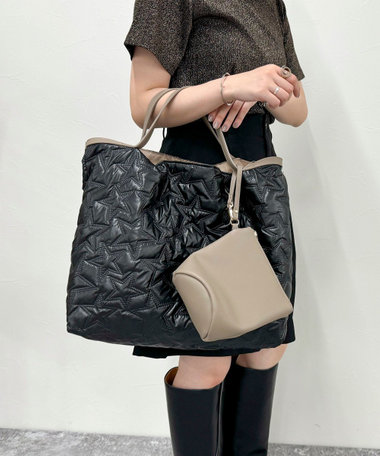 ポーチ付き星キルティングトート