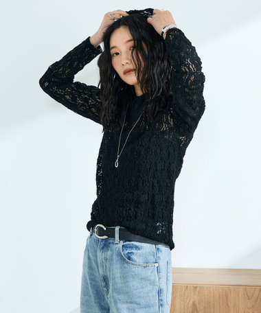 コットンレースフーディ