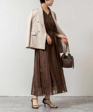 【WEB限定】ウォッシャブルシアーチェックワンピース