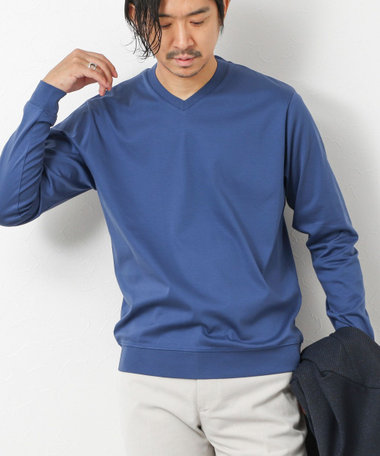 《ビジカジ対応》シルケットスムースドレスL/S V Tシャツ 25AW