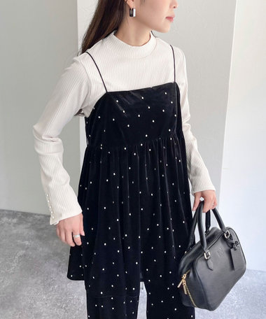 24AW ノーリーズ　ドレスアップロングキャミソール キャミソール　ブラック カップ付きレースアップキャミソール ブラトップ ダンス[品番