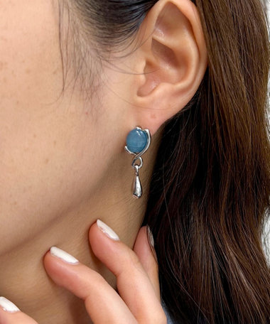 カラーストーンドロップスイングピアス