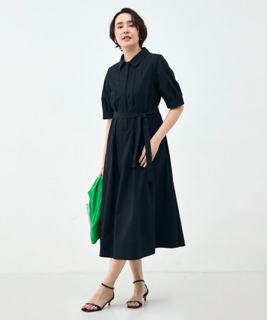 ウォッシャブルAラインタックワンピース