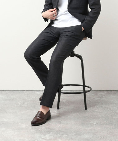 《ビジカジ/セットアップ対応》 カラミストレッチ　サイドゴムスラックス