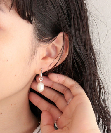 淡水パールリングピアス