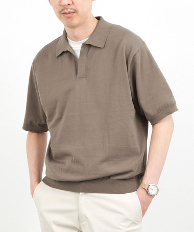 強撚シルクコットン 成型スキッパーニットポロ 26SS / ウォッシャブル