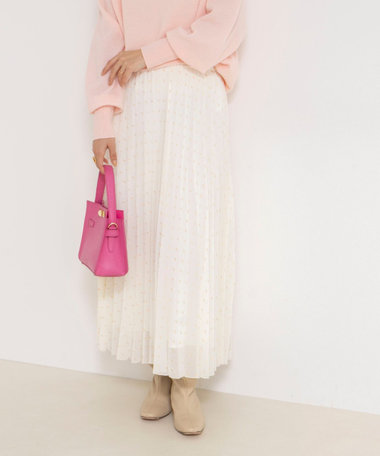 ウォッシャブルラメカットドビープリーツスカート